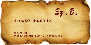 Szopkó Beatrix névjegykártya