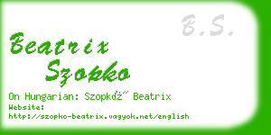 beatrix szopko business card